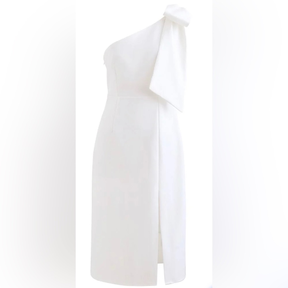 Esther & Co - Date Night One Shoulder Bow Tie Midi Dress View 5